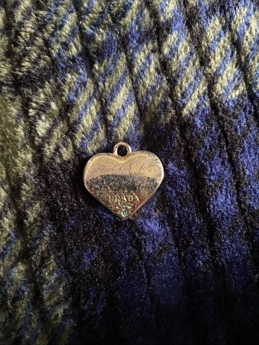 Prada Silver Heart Pendant Charm
